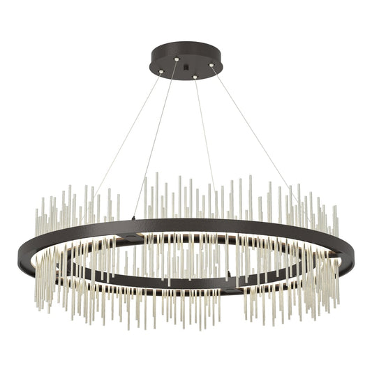 Gossamer Circular LED Pendant - Oil Rubbed Bronze - Sterling Accent by Hubbardton Forge