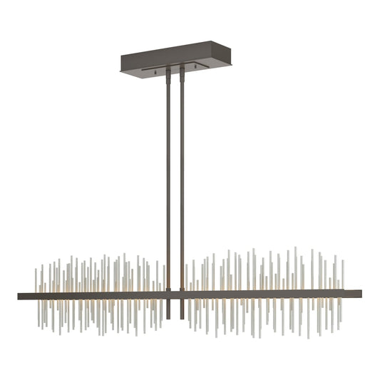 Gossamer Large LED Pendant - Dark Smoke - Vintage Platinum Accent by Hubbardton Forge