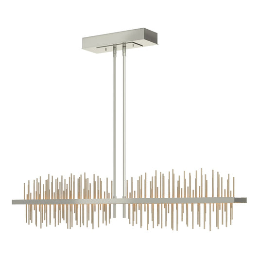 Gossamer Large LED Pendant - Sterling - Soft Gold Accent by Hubbardton Forge