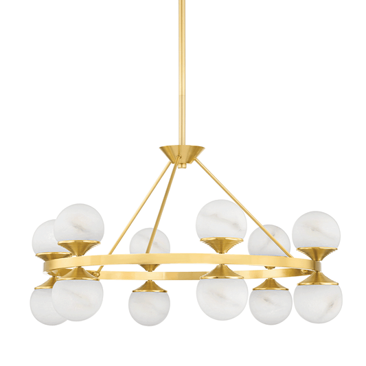 Grafton Chandelier - 12-Light - Aged Brass by Hudson Valley Lighting