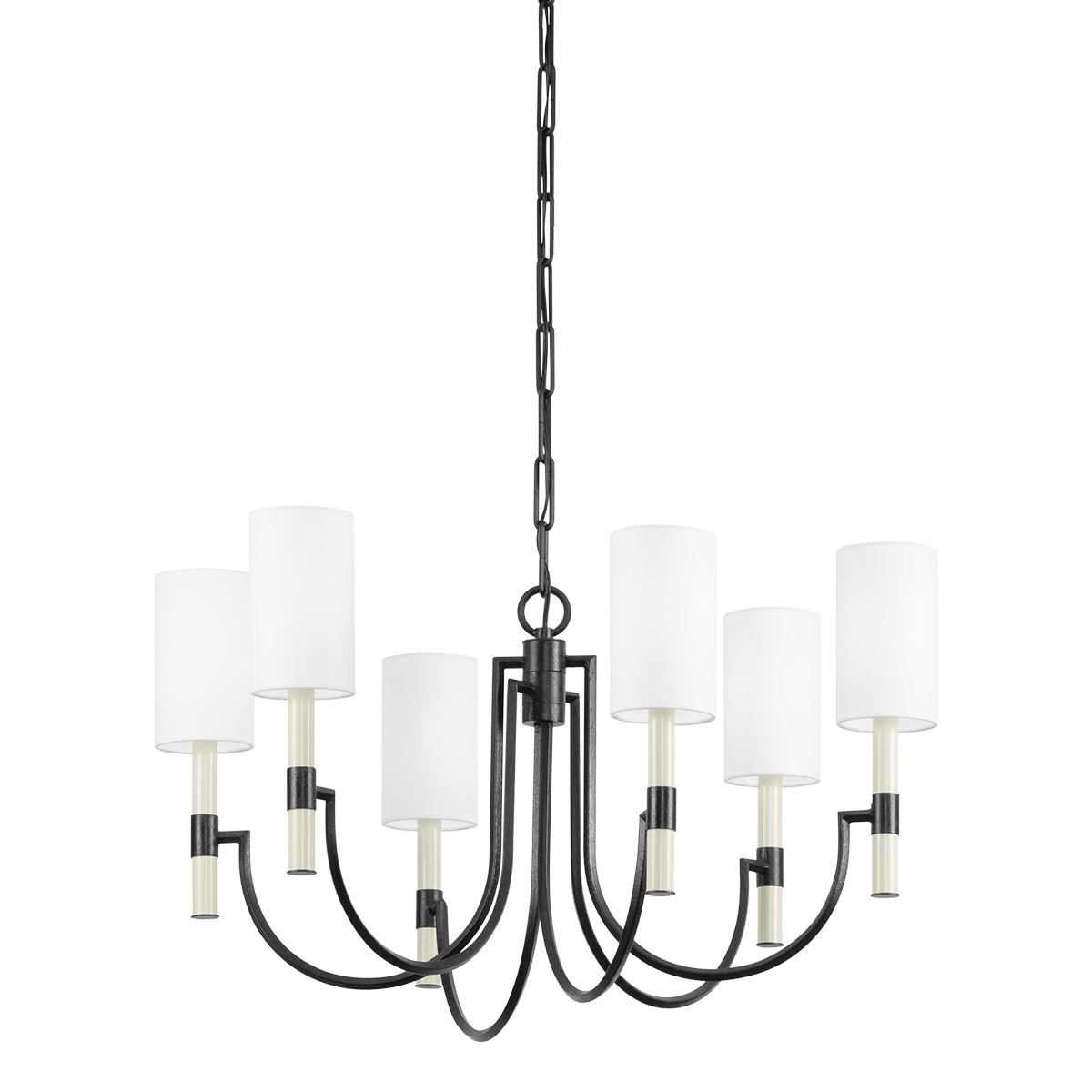 Gustine Chandelier - 6-Light - Forged Iron - Troy Lighting F1131-FOR