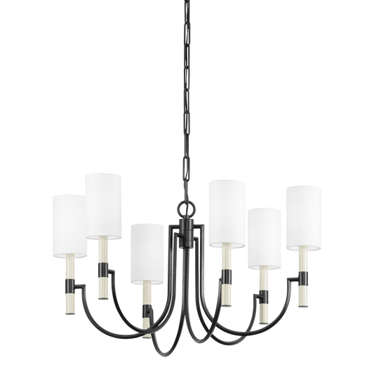 Gustine Chandelier - 6-Light - Forged Iron - Troy Lighting F1131-FOR