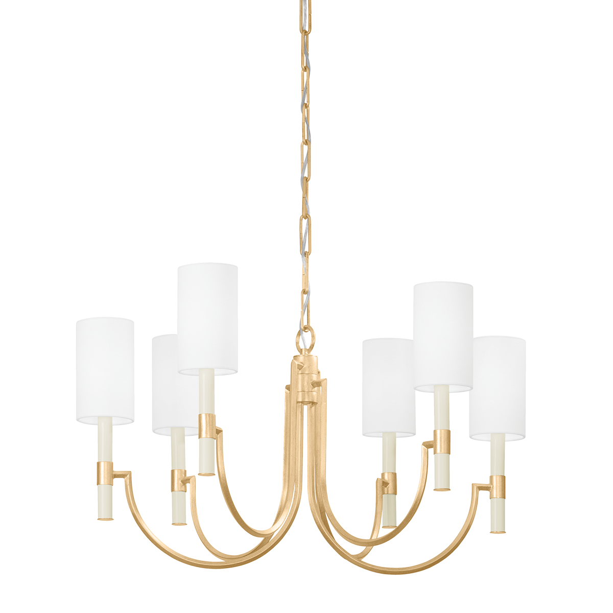 Gustine Chandelier - 6-Light - Vintage Gold Leaf - Troy Lighting F1131-VGL