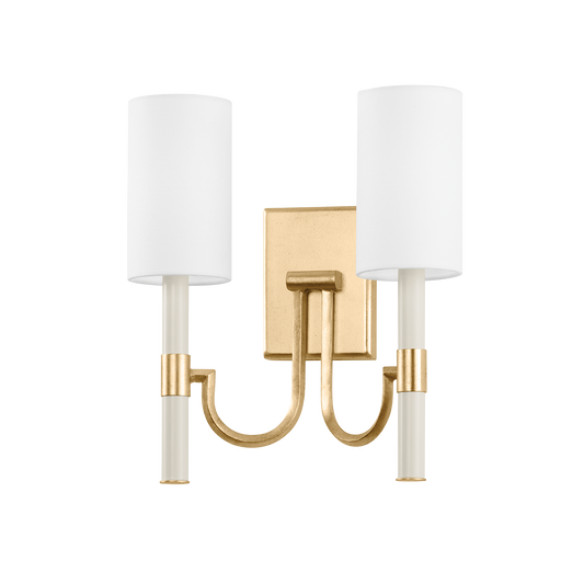 Gustine Wall Sconce - 2-Light - Vintage Gold Leaf - Troy Lighting B1114-VGL