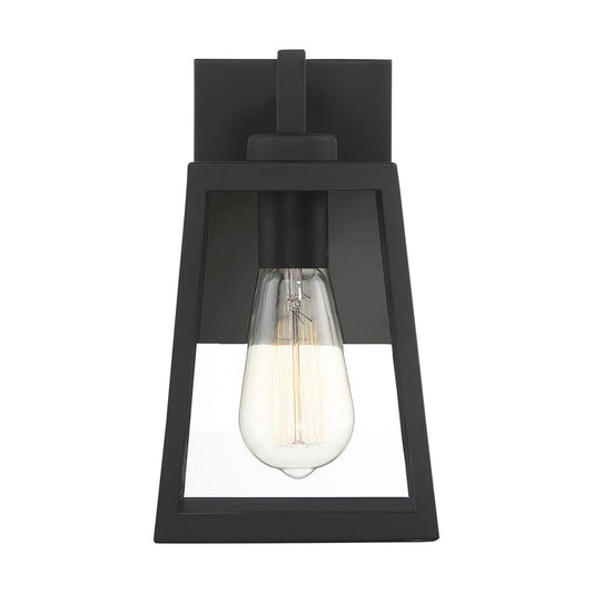 Halifax - 1 Light Small Wall Lantern - with Clear Glass - Matte Black Finish - Satco 60-6581