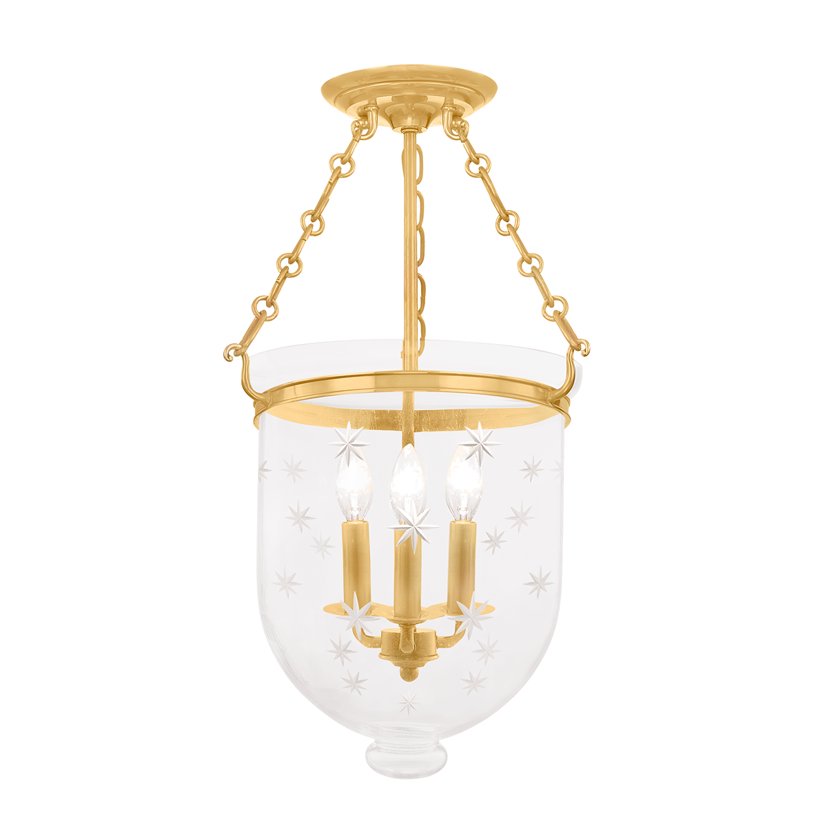 Hampton Large Semi Flush - Aged Brass by Hudson Valley Lighting
