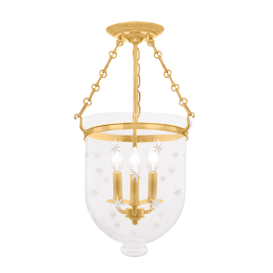 Hampton Large Semi Flush - Aged Brass by Hudson Valley Lighting