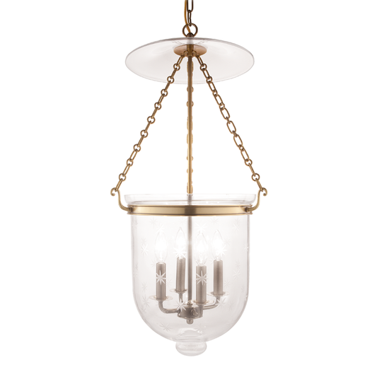 Hampton Pendant - 4-Light - Aged Brass by Hudson Valley Lighting