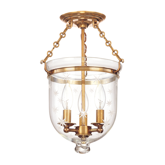 Hampton Semi Flush - Aged Brass by Hudson Valley Lighting