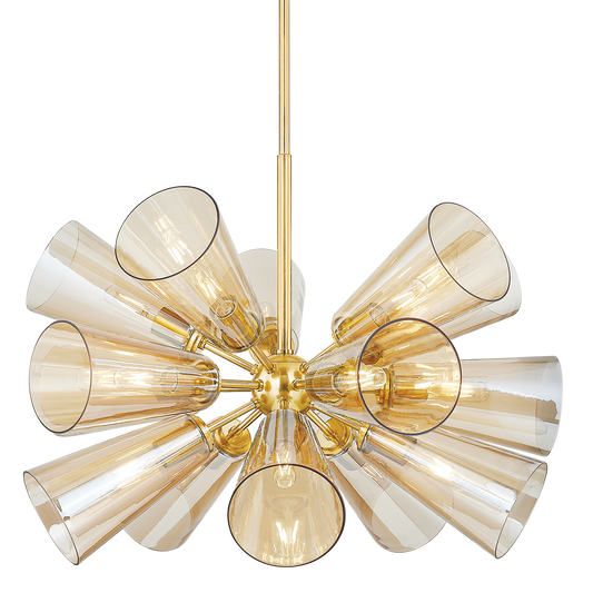 Hartwood Chandelier - 15-Light - Aged Brass by Hudson Valley Lighting