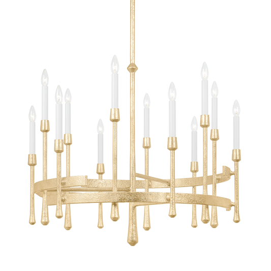 Hathaway Chandelier - 12-Light - Vintage Gold Leaf by Hudson Valley Lighting