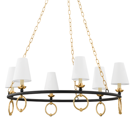 Haverford Chandelier - 6-Light - Aged Brass - Mitzi H757806-AGB/TBK