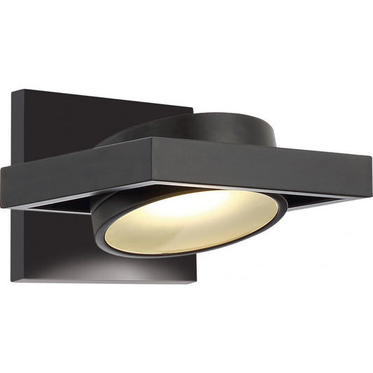 Hawk - LED Wall Sconce with Pivoting Head - Textured Black Finish - Satco 62-993