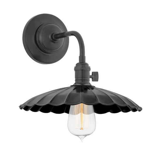 Heirloom Wall Sconce - Pleated Metal Shade - Old Bronze by Hudson Valley Lighting