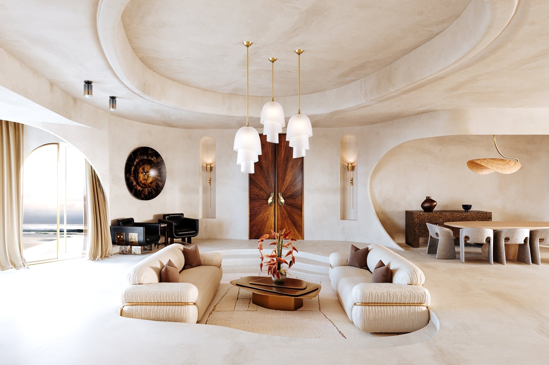 Hela Large Pendant by Corbett Lighting