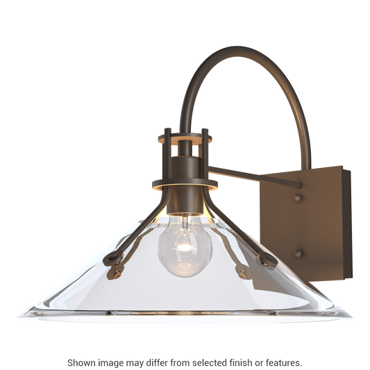 Henry Large Glass Shade Outdoor Sconce - Coastal Dark Smoke - Clear Glass by Hubbardton Forge