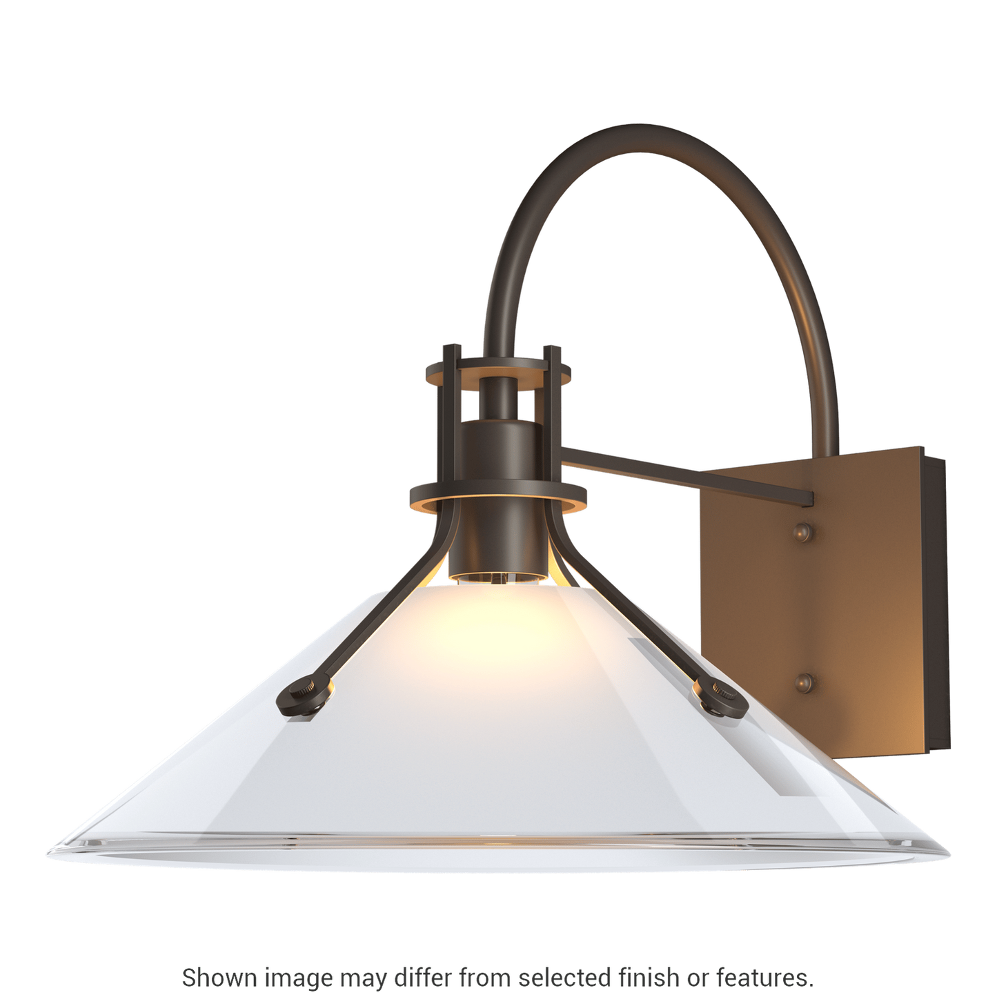 Henry Large Glass Shade Outdoor Sconce - Coastal Dark Smoke - Frosted Glass by Hubbardton Forge