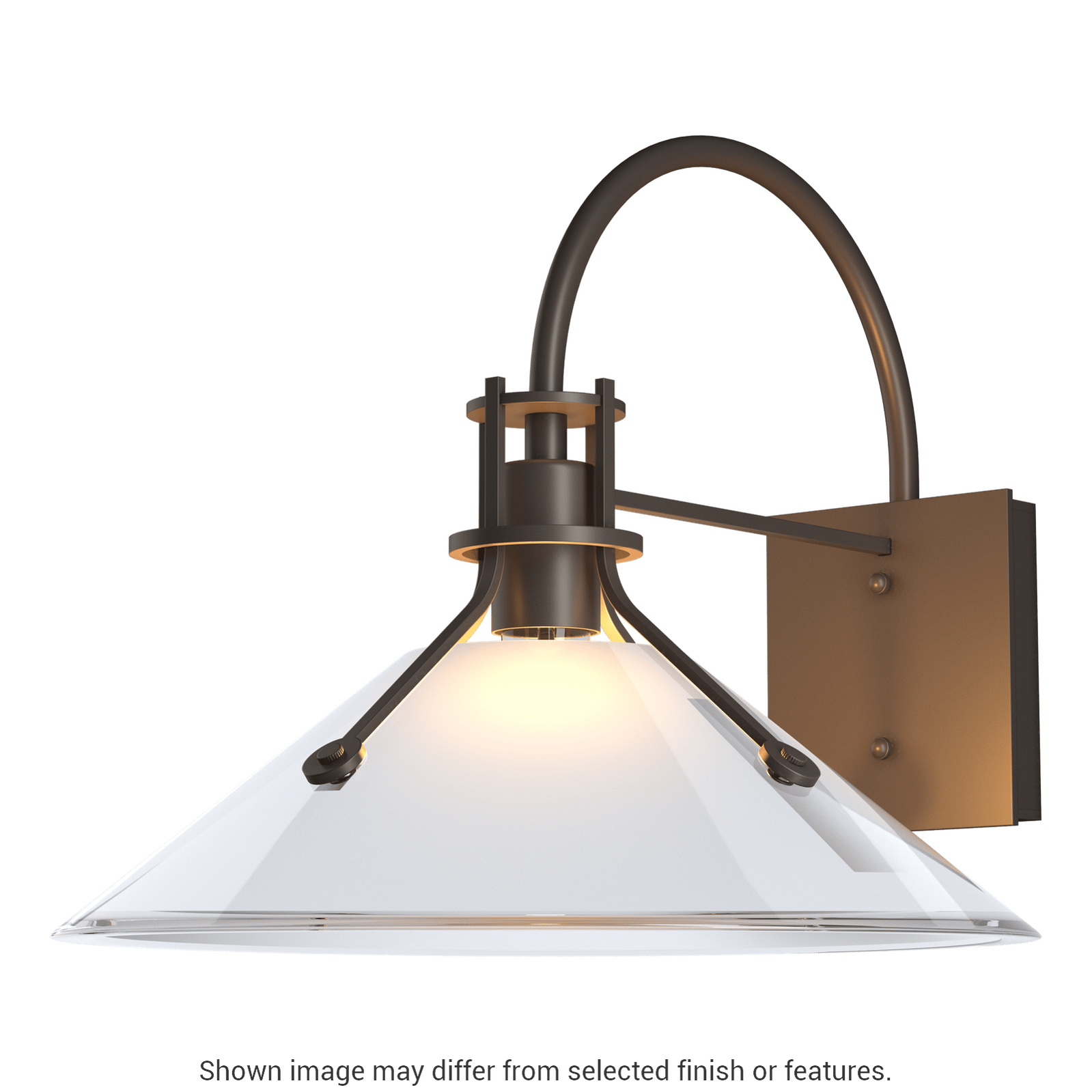Henry Large Glass Shade Outdoor Sconce - Coastal Dark Smoke - Frosted Glass by Hubbardton Forge