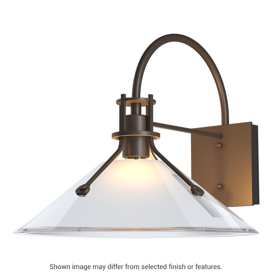 Henry Large Glass Shade Outdoor Sconce - Coastal Dark Smoke - Frosted Glass by Hubbardton Forge