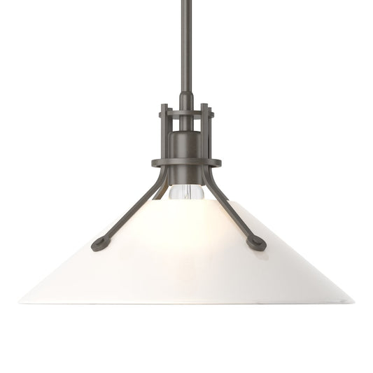 Henry Medium Glass Shade Pendant - Dark Smoke - Frosted Glass by Hubbardton Forge