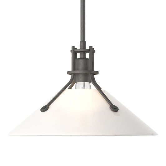 Henry Medium Glass Shade Pendant - Natural Iron - Frosted Glass by Hubbardton Forge