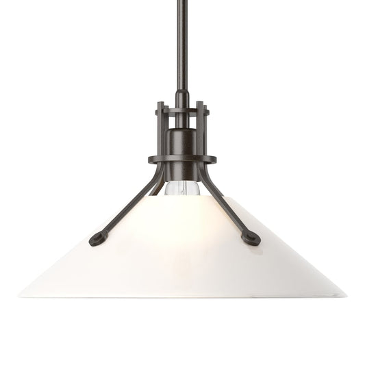 Henry Medium Glass Shade Pendant - Oil Rubbed Bronze - Frosted Glass by Hubbardton Forge
