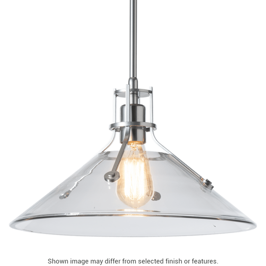 Henry Medium Glass Shade Pendant - White - Clear Glass by Hubbardton Forge