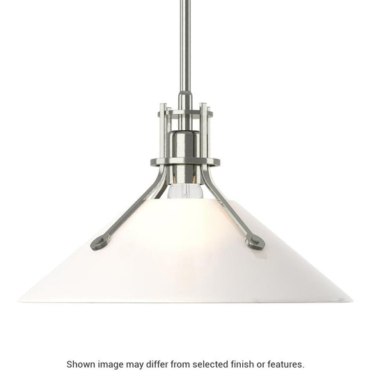 Henry Medium Glass Shade Pendant - White - Frosted Glass by Hubbardton Forge