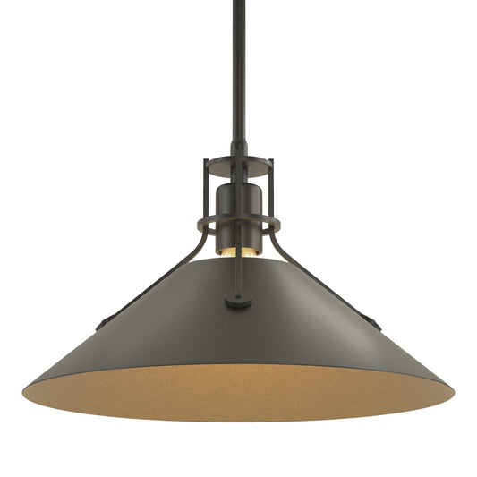 Henry Medium Steel Shade Pendant - Black by Hubbardton Forge