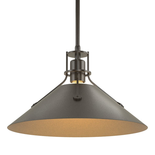 Henry Medium Steel Shade Pendant - Oil Rubbed Bronze by Hubbardton Forge