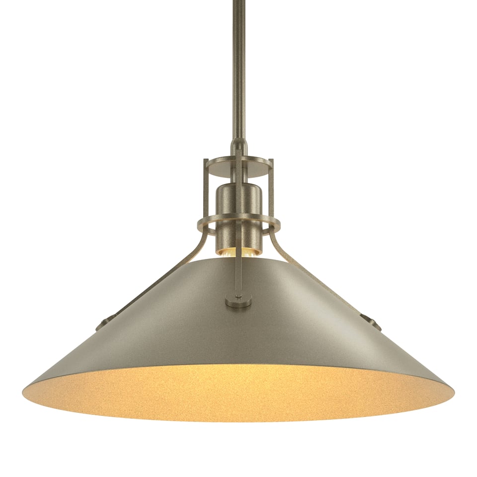Henry Medium Steel Shade Pendant - Soft Gold by Hubbardton Forge