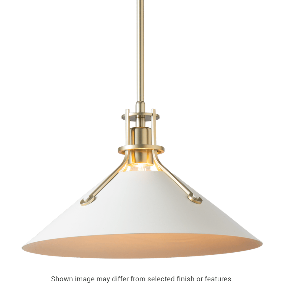 Henry Medium Steel Shade Pendant - White by Hubbardton Forge