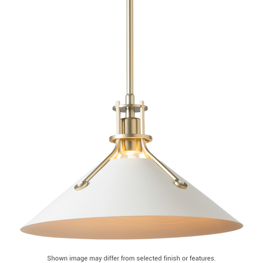 Henry Medium Steel Shade Pendant - White by Hubbardton Forge