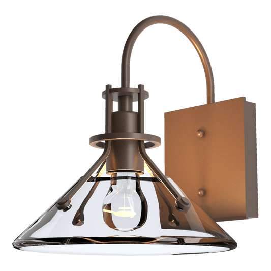 Henry Small Glass Shade Outdoor Sconce - Coastal Bronze - Clear Glass by Hubbardton Forge