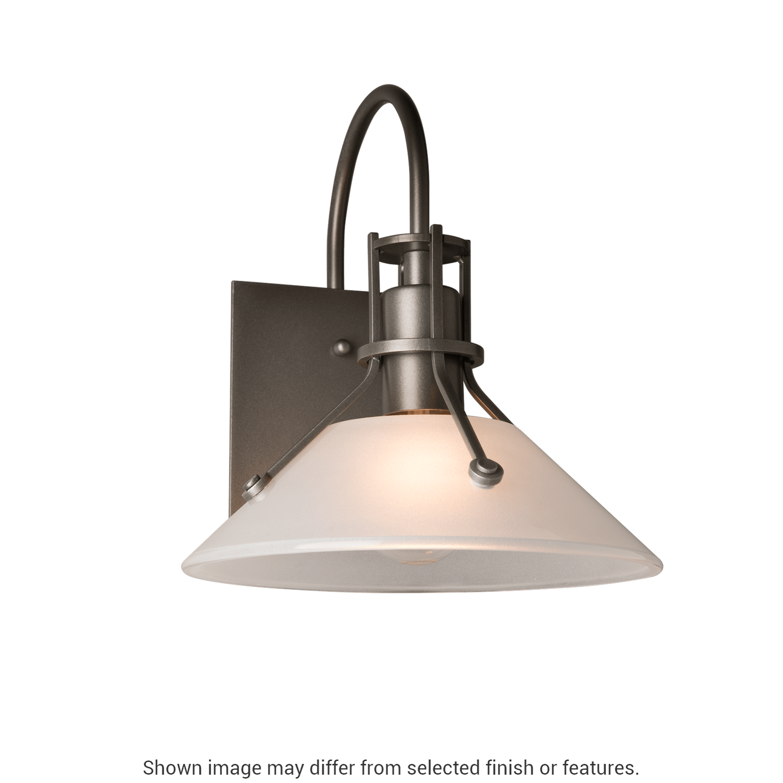 Henry Small Glass Shade Outdoor Sconce - Coastal Dark Smoke - Frosted Glass by Hubbardton Forge