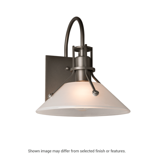 Henry Small Glass Shade Outdoor Sconce - Coastal Dark Smoke - Frosted Glass by Hubbardton Forge