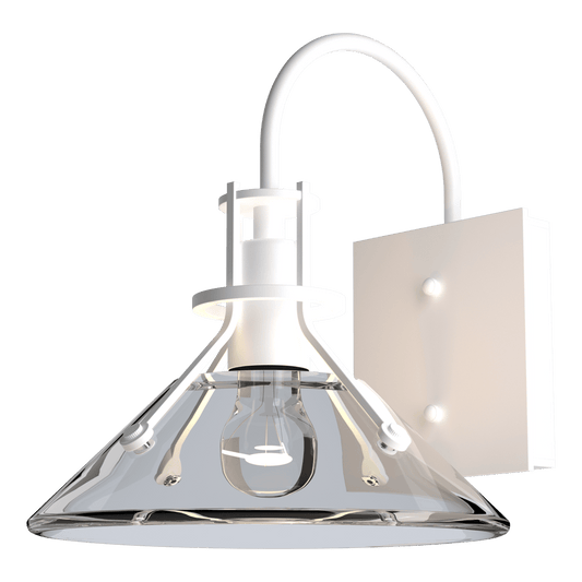 Henry Small Glass Shade Outdoor Sconce - White - Clear Glass by Hubbardton Forge