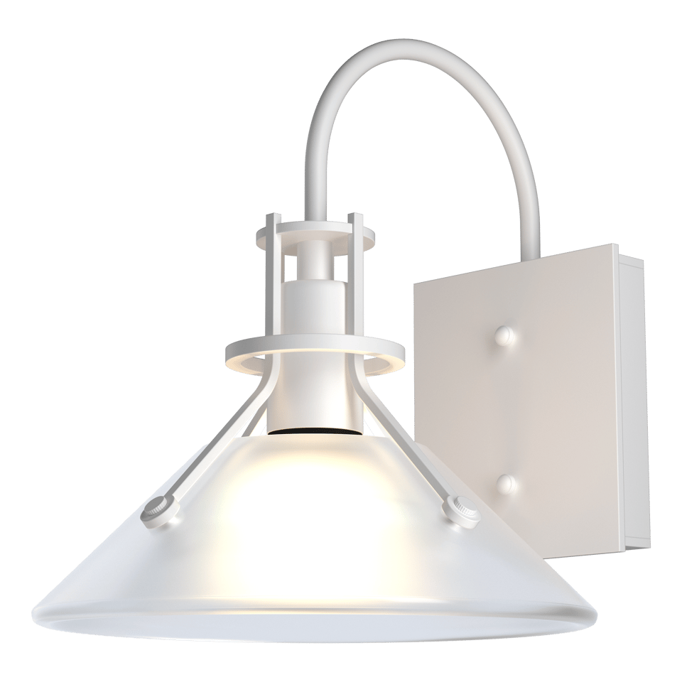 Henry Small Glass Shade Outdoor Sconce - White - Frosted Glass by Hubbardton Forge