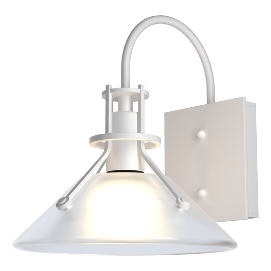 Henry Small Glass Shade Outdoor Sconce - White - Frosted Glass by Hubbardton Forge