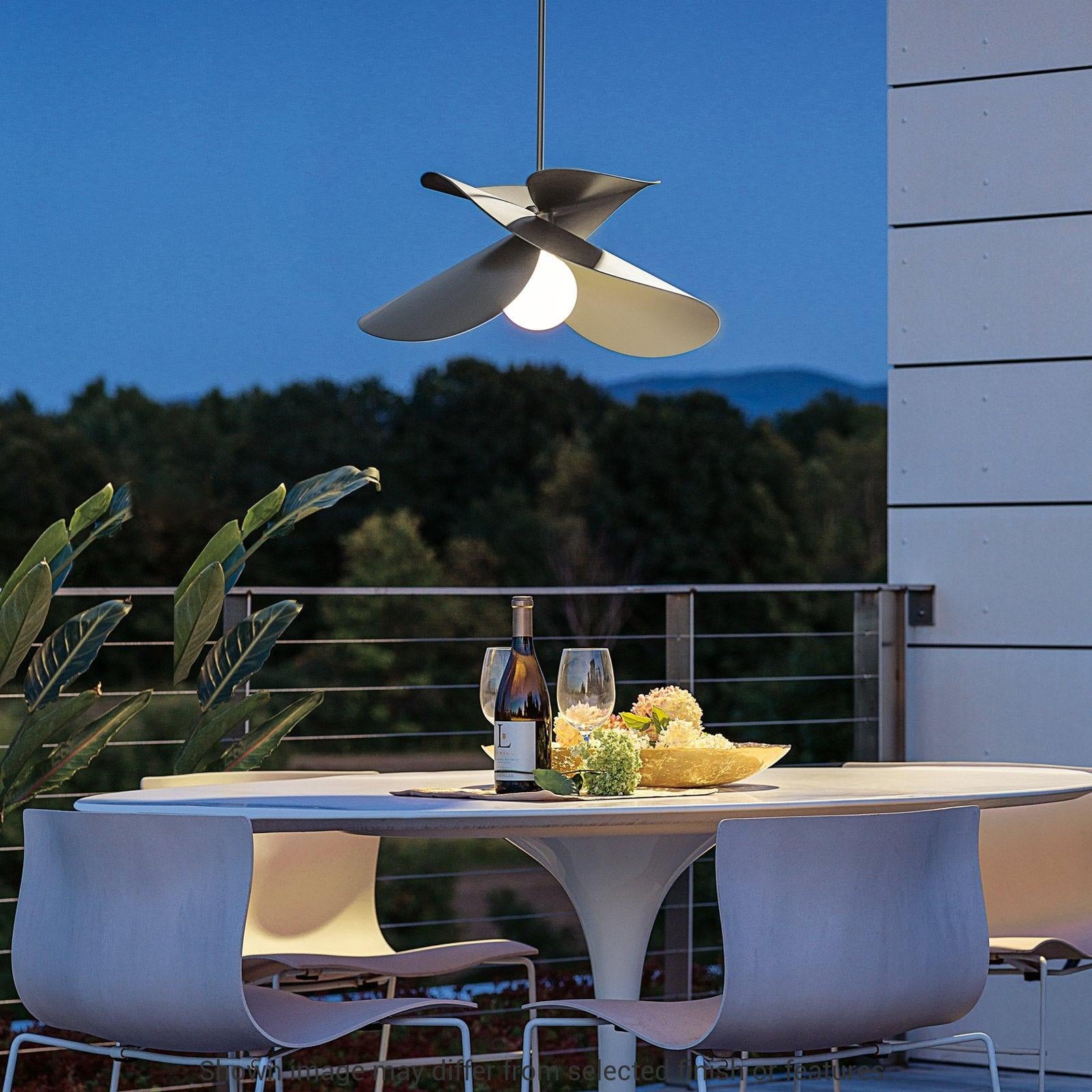Hibiscus Outdoor Pendant - White by Hubbardton Forge