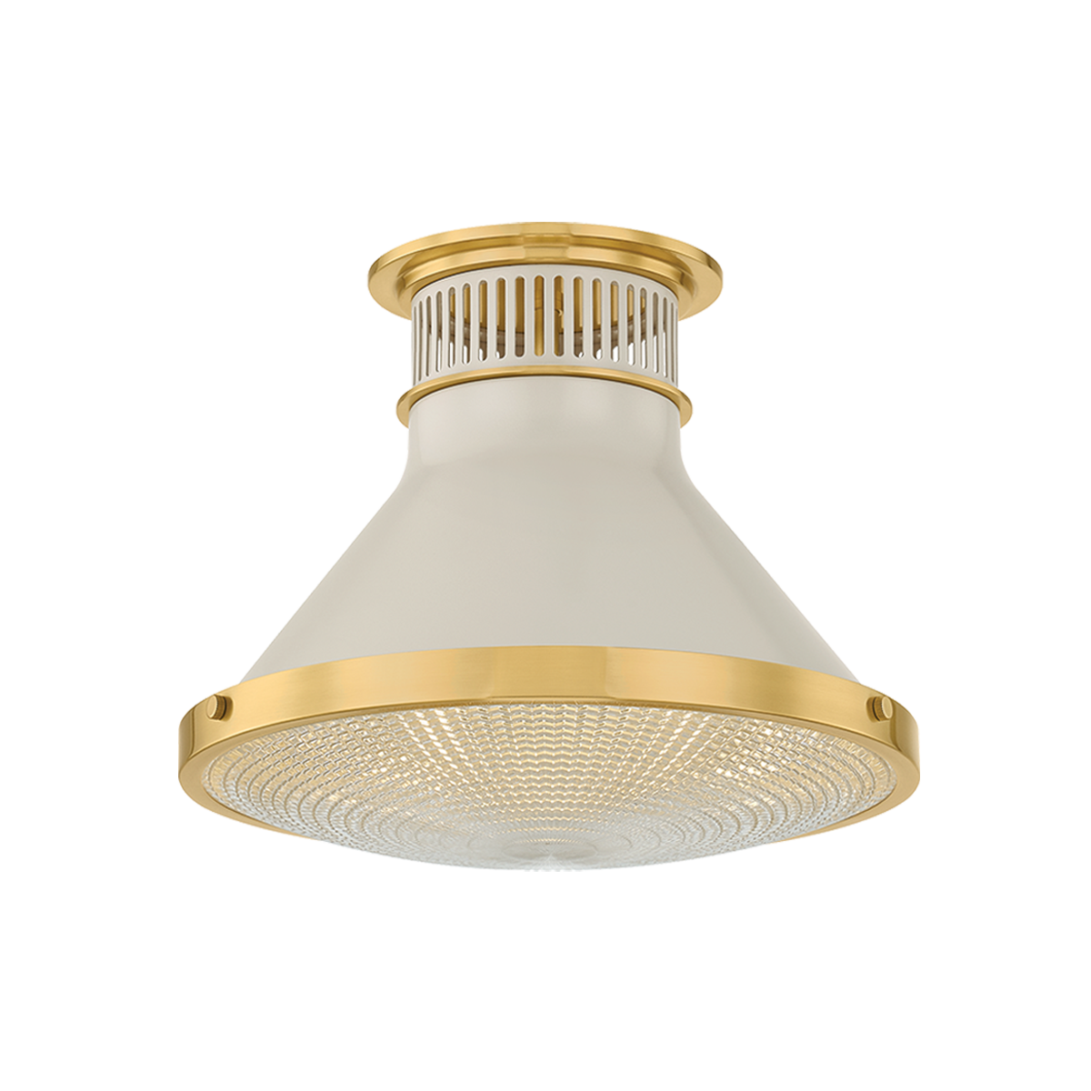 Highclere Flush Mount - Aged Brass/Off-White by Hudson Valley Lighting