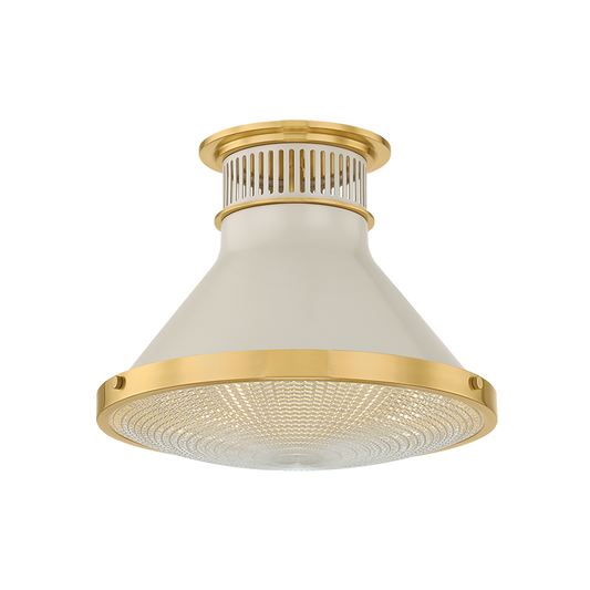 Highclere Flush Mount - Aged Brass/Off-White by Hudson Valley Lighting