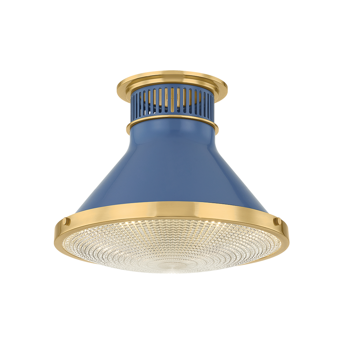 Highclere Flush Mount - Aged Brass/Soft French Blue by Hudson Valley Lighting