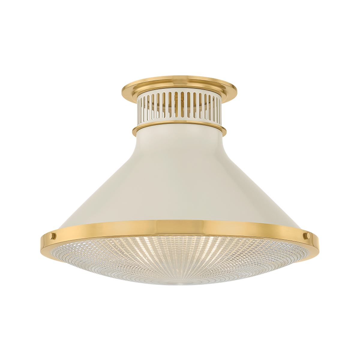 Highclere Large Flush Mount - Aged Brass/Off-White by Hudson Valley Lighting