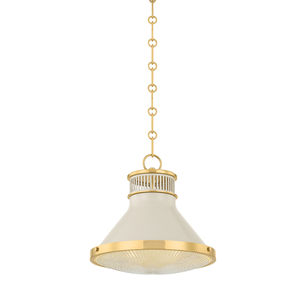 Highclere Pendant - Aged Brass/Off-White by Hudson Valley Lighting
