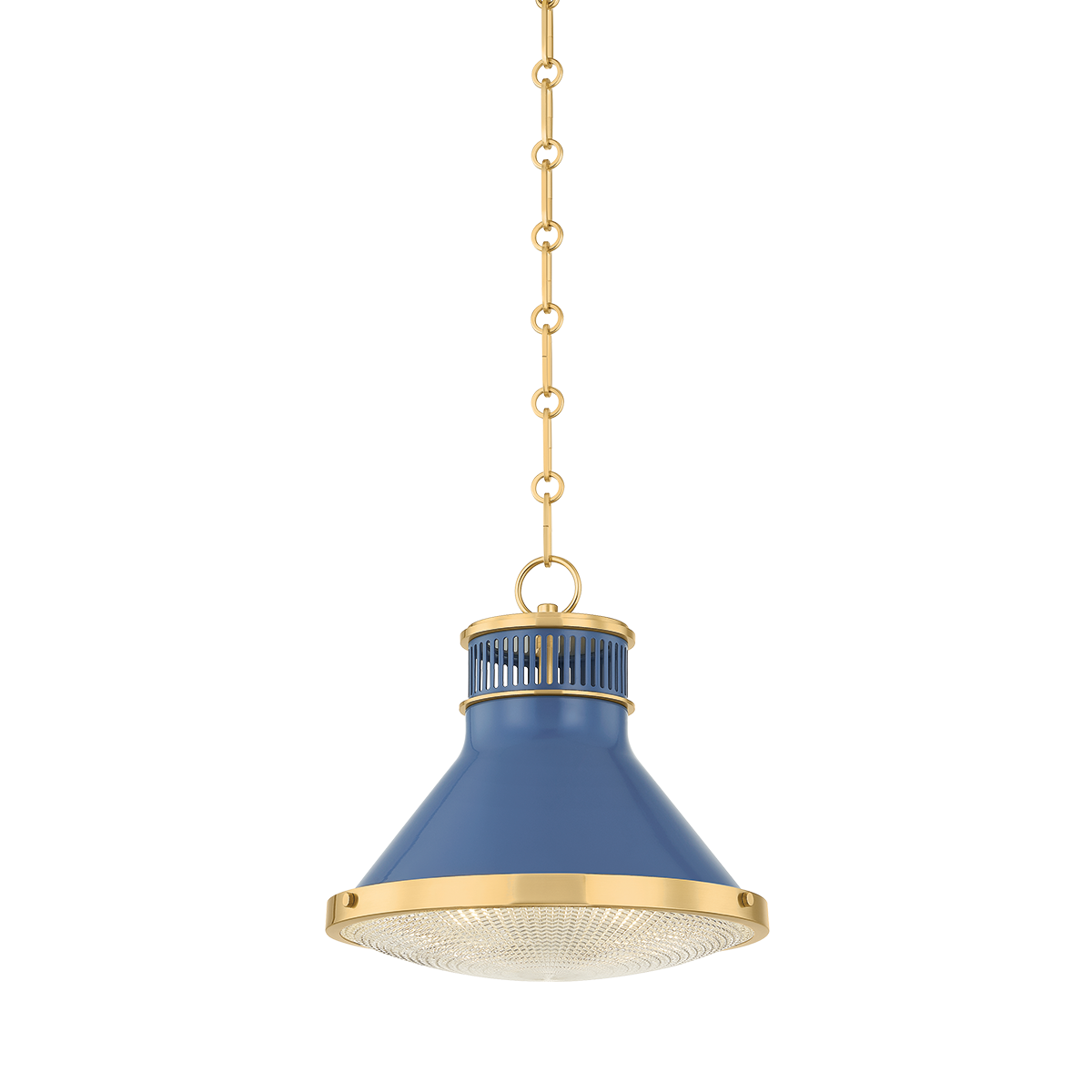 Highclere Pendant - Aged Brass/Soft French Blue by Hudson Valley Lighting