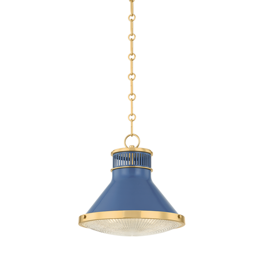 Highclere Pendant - Aged Brass/Soft French Blue by Hudson Valley Lighting