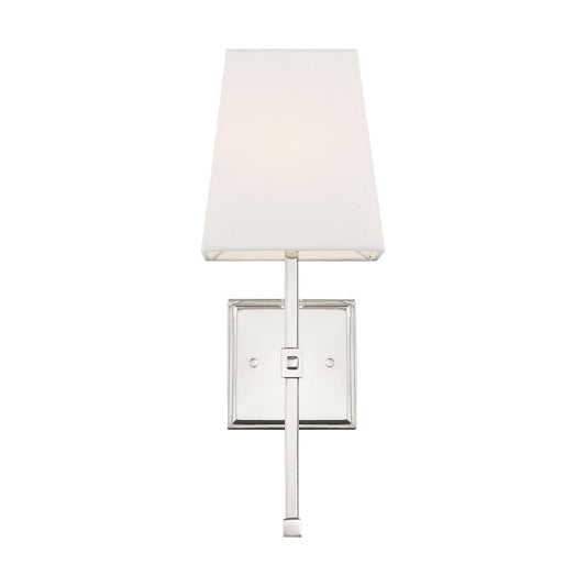 Highline - 1 Light Vanity - with White Linen Shade - Polished Nickel Finish - Satco 60-6708