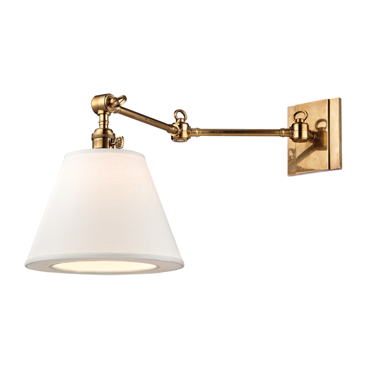 Hillsdale Medium Adjustable Wall Sconce - Aged Brass by Hudson Valley Lighting