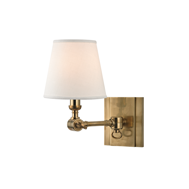 Hillsdale Small Adjustable Wall Sconce - Aged Brass by Hudson Valley Lighting